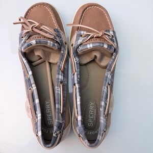 Sperry Top-Sider Angelfish Varsity Tan/Plaid STS84631 Anchor Boat Shoes Sz 6